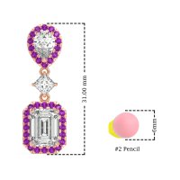 Multi Shape Halo Antique Dangle Earrings