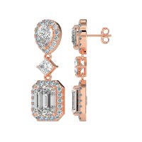 Multi Shape Halo Antique Dangle Earrings