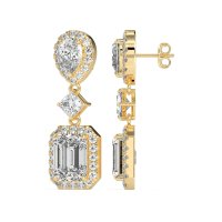 Multi Shape Halo Antique Dangle Earrings