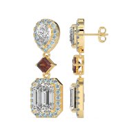 Multi Shape Halo Antique Dangle Earrings