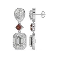Multi Shape Halo Antique Dangle Earrings