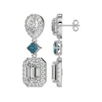 Multi Shape Halo Antique Dangle Earrings