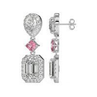 Multi Shape Halo Antique Dangle Earrings