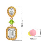 Multi Shape Halo Antique Dangle Earrings