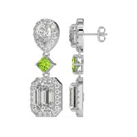 Multi Shape Halo Antique Dangle Earrings