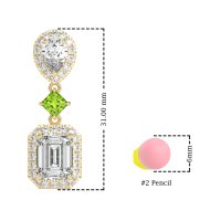 Multi Shape Halo Antique Dangle Earrings