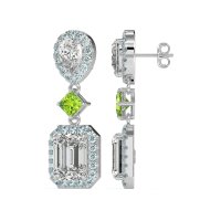 Multi Shape Halo Antique Dangle Earrings