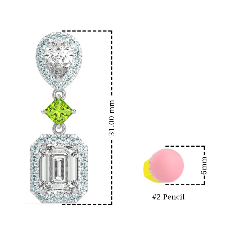 Multi Shape Halo Antique Dangle Earrings