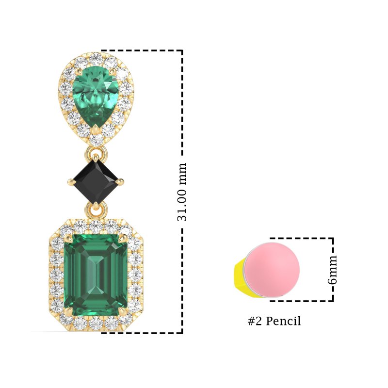Multi Shape Halo Antique Dangle Earrings
