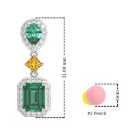 Multi Shape Halo Antique Dangle Earrings