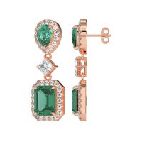 Multi Shape Halo Antique Dangle Earrings