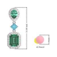 Multi Shape Halo Antique Dangle Earrings
