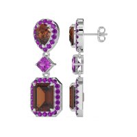 Multi Shape Halo Antique Dangle Earrings