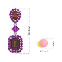 Multi Shape Halo Antique Dangle Earrings