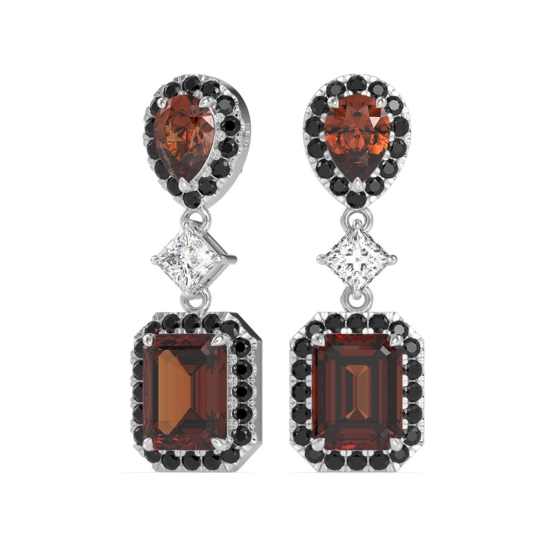 Multi Shape Halo Antique Dangle Earrings