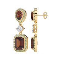 Multi Shape Halo Antique Dangle Earrings