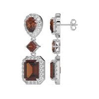 Multi Shape Halo Antique Dangle Earrings