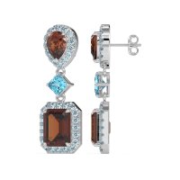 Multi Shape Halo Antique Dangle Earrings