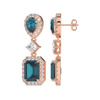 Multi Shape Halo Antique Dangle Earrings