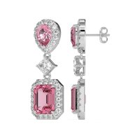 Multi Shape Halo Antique Dangle Earrings