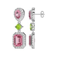 Multi Shape Halo Antique Dangle Earrings