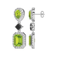 Multi Shape Halo Antique Dangle Earrings