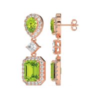Multi Shape Halo Antique Dangle Earrings