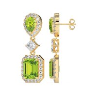 Multi Shape Halo Antique Dangle Earrings