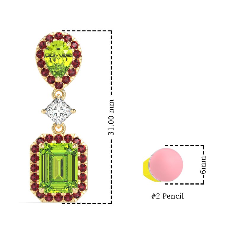 Multi Shape Halo Antique Dangle Earrings