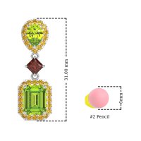 Multi Shape Halo Antique Dangle Earrings