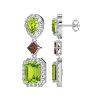 Multi Shape Halo Antique Dangle Earrings