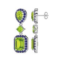 Multi Shape Halo Antique Dangle Earrings