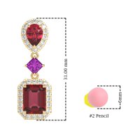 Multi Shape Halo Antique Dangle Earrings