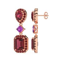 Multi Shape Halo Antique Dangle Earrings