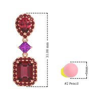 Multi Shape Halo Antique Dangle Earrings