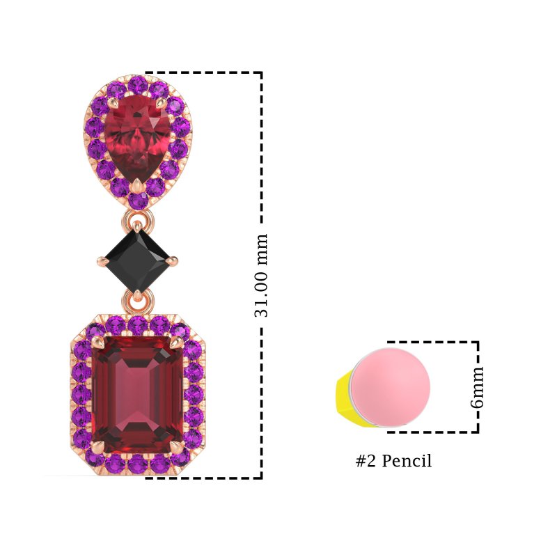 Multi Shape Halo Antique Dangle Earrings