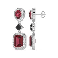 Multi Shape Halo Antique Dangle Earrings