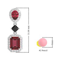 Multi Shape Halo Antique Dangle Earrings