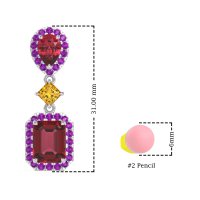 Multi Shape Halo Antique Dangle Earrings