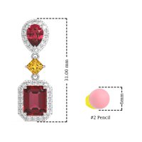 Multi Shape Halo Antique Dangle Earrings