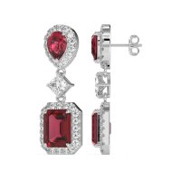 Multi Shape Halo Antique Dangle Earrings