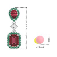 Multi Shape Halo Antique Dangle Earrings