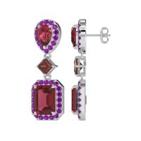 Multi Shape Halo Antique Dangle Earrings