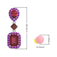 Multi Shape Halo Antique Dangle Earrings