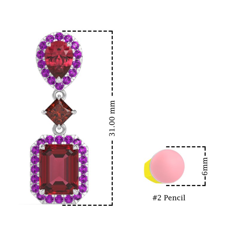 Multi Shape Halo Antique Dangle Earrings