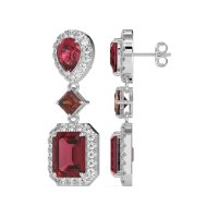 Multi Shape Halo Antique Dangle Earrings