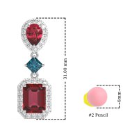 Multi Shape Halo Antique Dangle Earrings