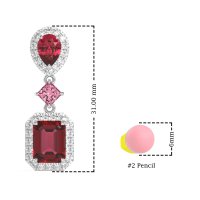 Multi Shape Halo Antique Dangle Earrings
