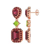 Multi Shape Halo Antique Dangle Earrings