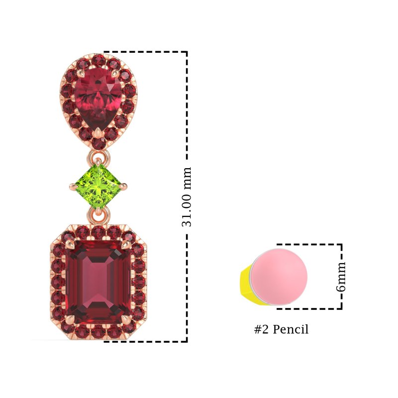 Multi Shape Halo Antique Dangle Earrings